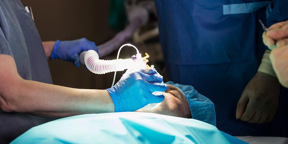 Patient with resiprator