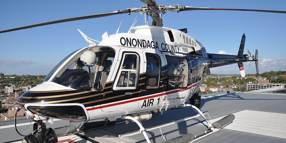 Air One Helicopter on roof pad