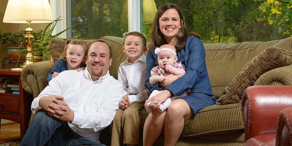 Maureen and Andy Collier with their children, Killian, Finan and Rowan.