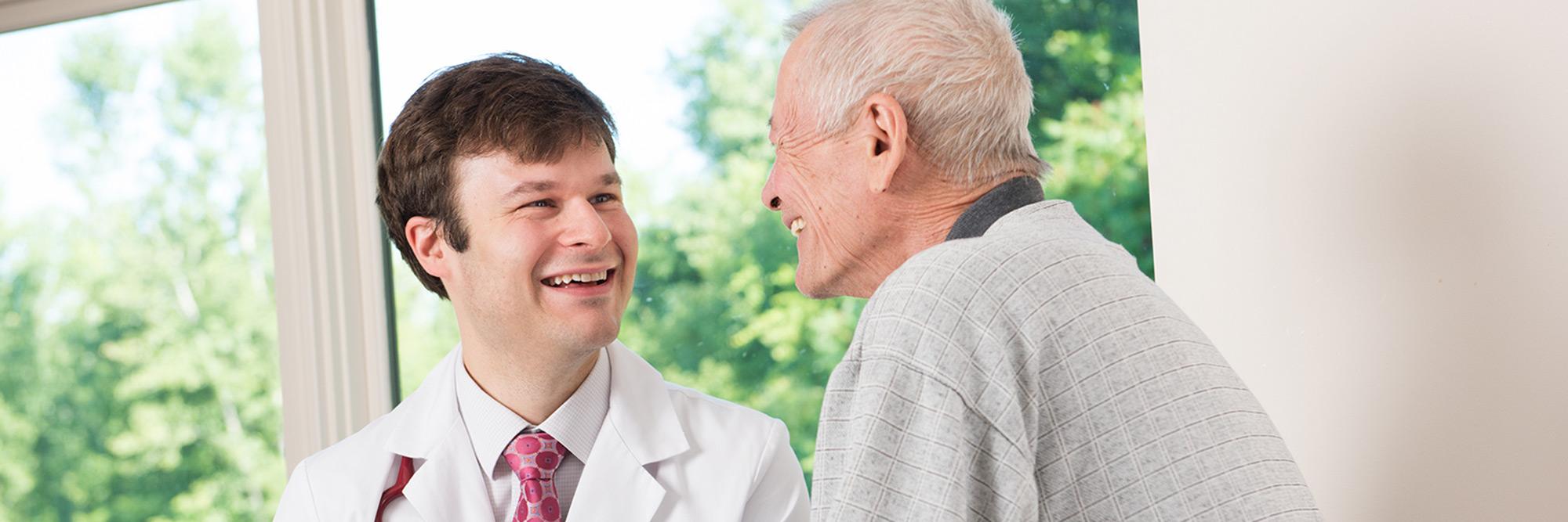 Dr. Aridgides with patient