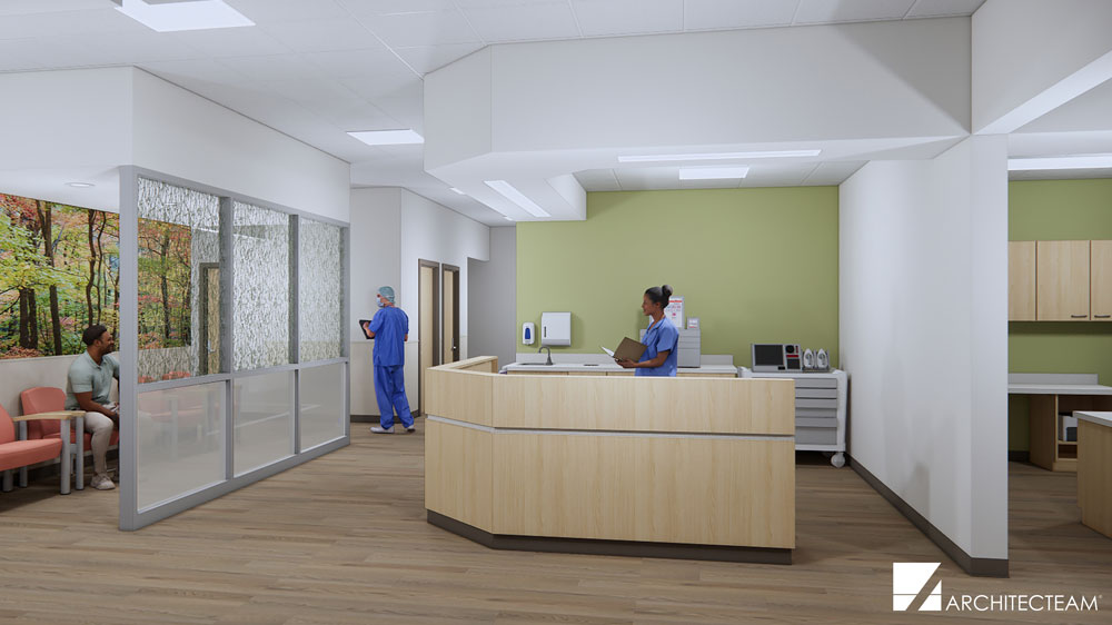 Proposed view of the Radiation/Oncology Nurses Station at UCC Verona