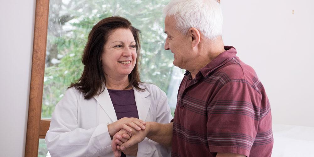 Doctor with patient