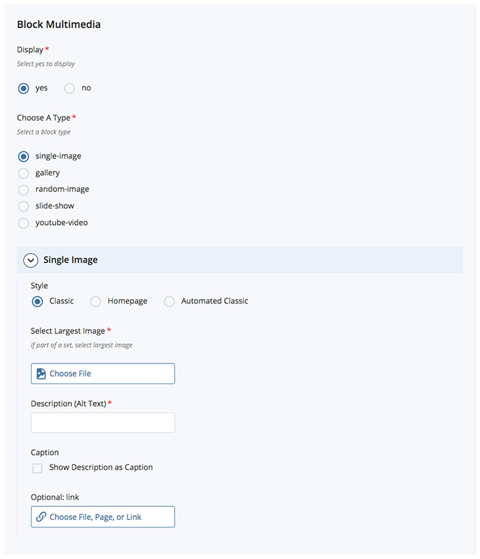 single image block