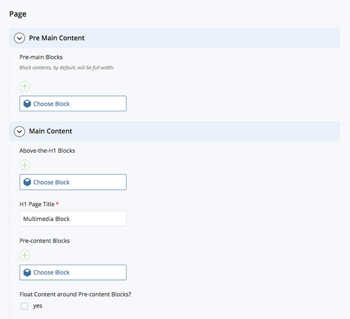 pre content blocks