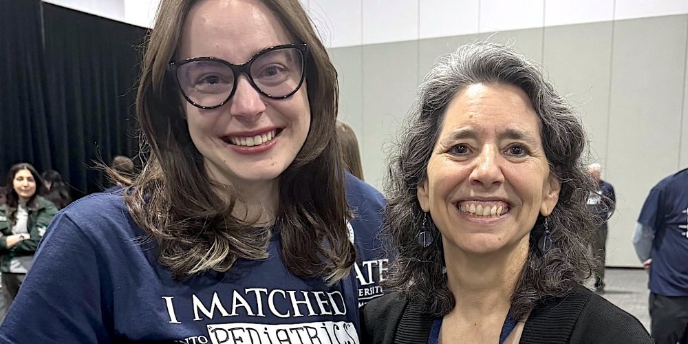 Sara Vukojevic with Dr. Margaret Maimone during Match Day