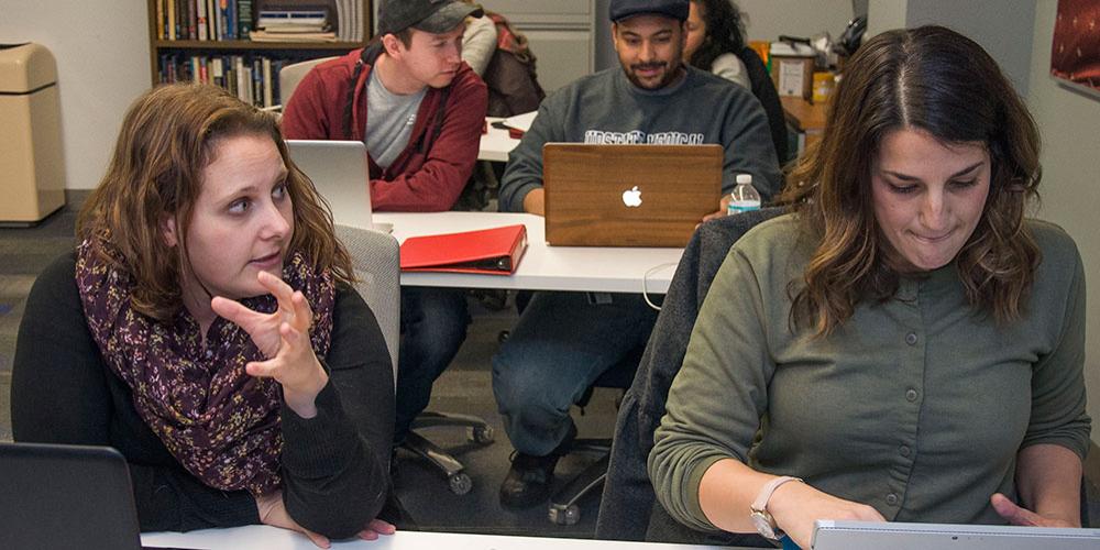 Students studying together