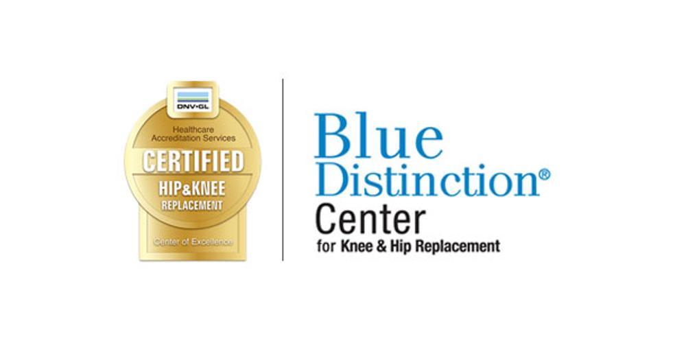 Ortho DNV and Blue Distinction Center logos