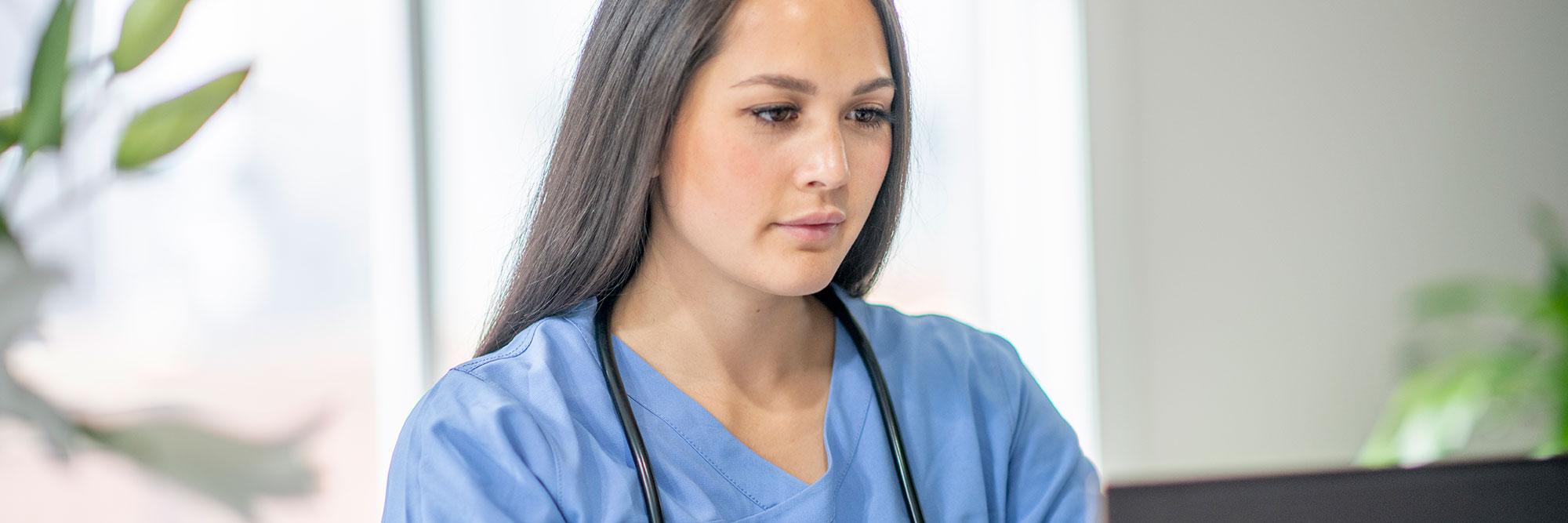 Nurse at computer