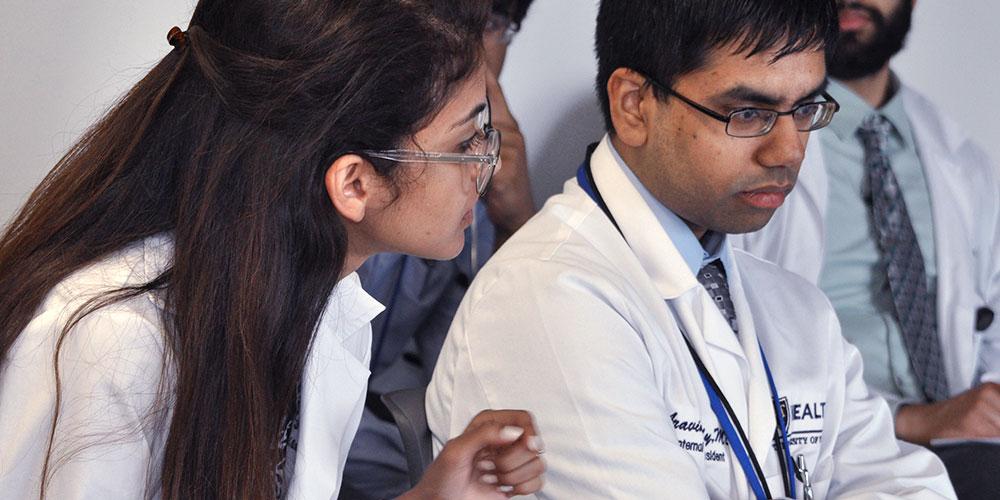 Neuroscience residents at lecture