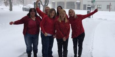 EM staffers pose for Go Red For Women Day 2020
