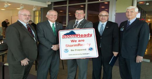 Group photo accepting the Storm Ready University designation.