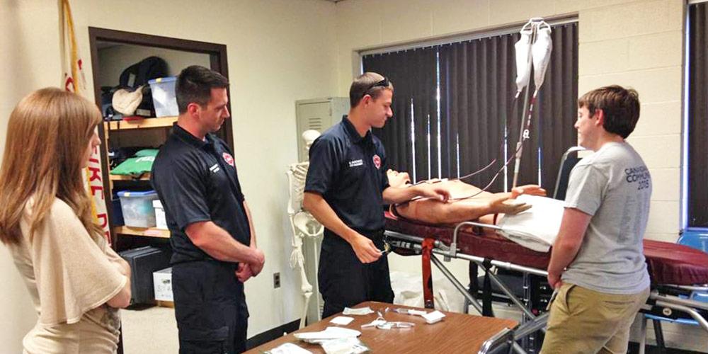Students in simulation center