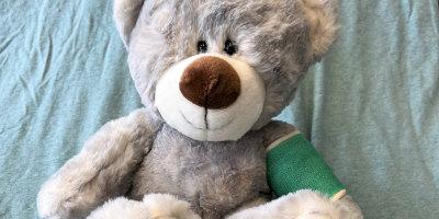 Beary gets a burn dressing