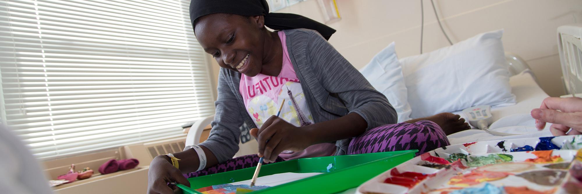 Patient with art therapy
