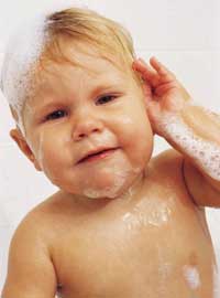 baby in bath