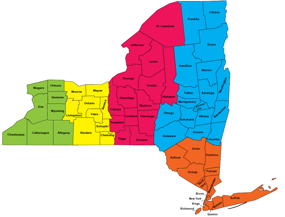 service map for NYS lead resource centers