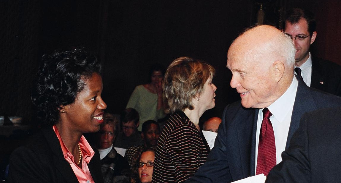 Dr. Brangman Greeting John H Glenn