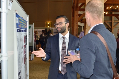 Biomedical Sciences student presenting poster
