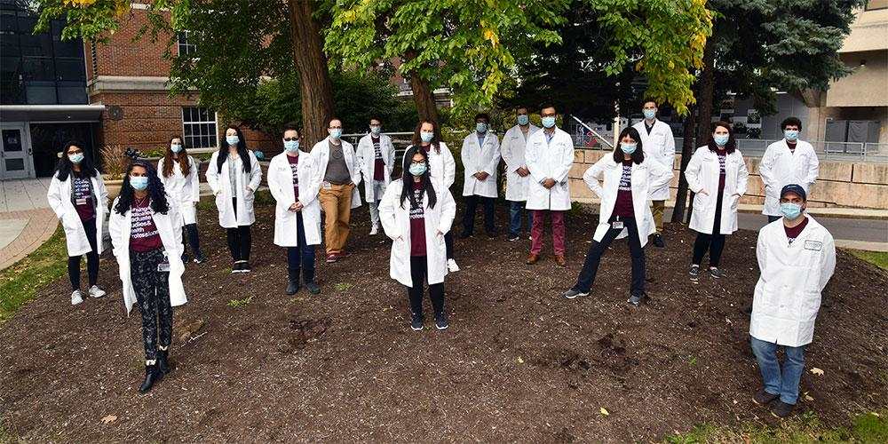 First Year Students in White Coats