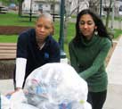Clark Tower students recycling.