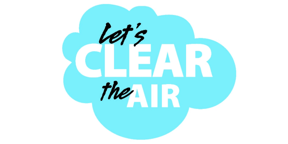 Image of a blue cloud and the words Let's Clear the Air