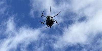 Drone high in the sky