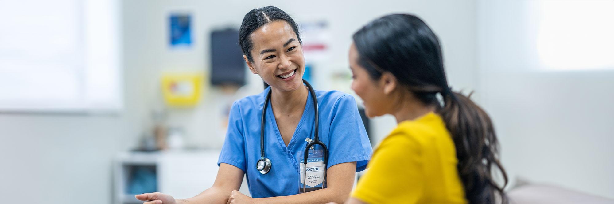 Patient with doctor
