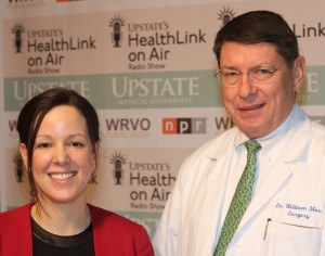 Surgeon William Marx, DO, Upstate‘s chief of trauma, critical care and burns (right) and trauma program manager Jolene Kittle