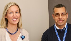 Shawna White, left, and Moustafa Hassan, MD (photo by Jim Howe)
