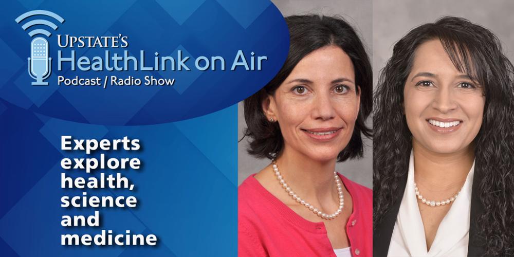 Jayne Charlamb, MD, left, director of the breast cancer high-risk program at Upstate, and Ranjna Sharma, MD, medical director of the Upstate breast cancer program