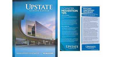 The Marketing team produces numerous pieces with information on cancer programs, services and healthy living.