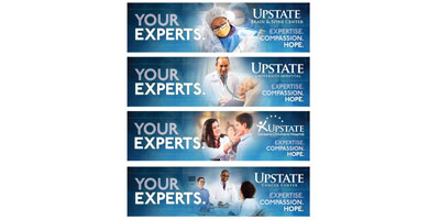 A series of billboards showcasing Upstate experts.
