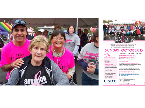 Community events that benefit Upstate Â–such as the BaldwinÂ’s annual Run for their LifeÂ—receive Marketing support through publication design and printing, team-building efforts, and staffing.