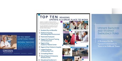 Marketing produces a variety of pieces for UpstateÂ’s Human Resources.