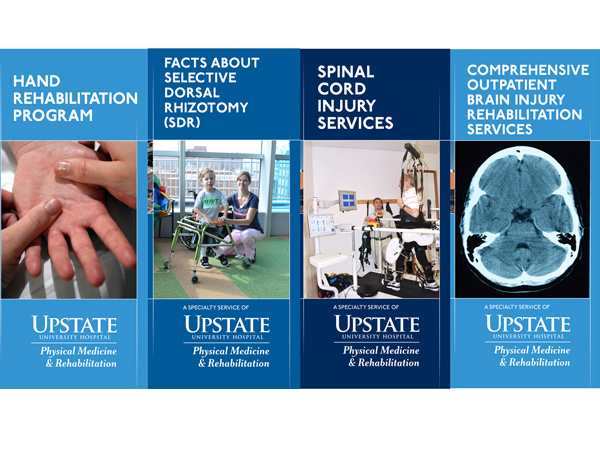 This family of patient education brochures show the strength of the Upstate brand.