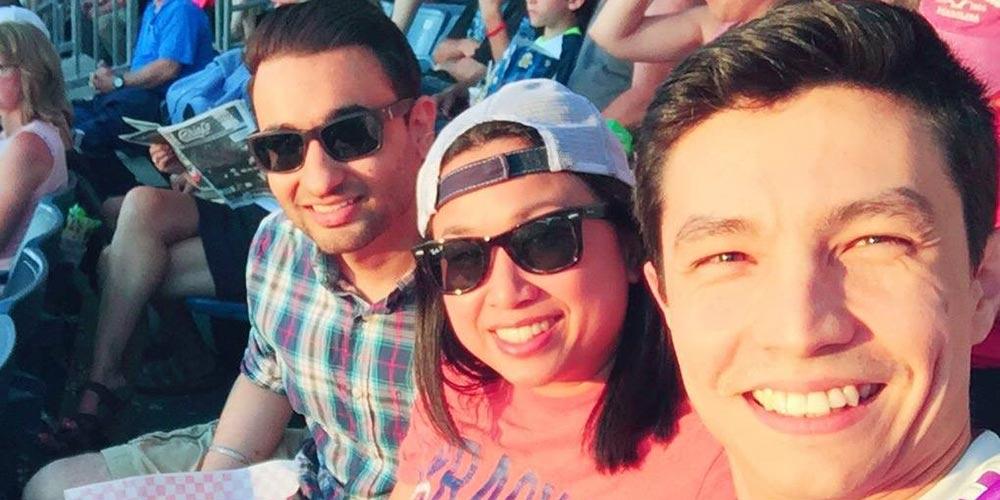 Enjoying a ball game.