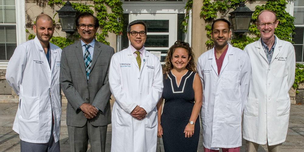 2019 attending physicians at Upstate Brain & Spine Center: Drs. Galgano, Krishnamurthy, Chin, Tovar-Spinoza, Reddy, Hall; missing from this photo is Dr. Grahame Gould