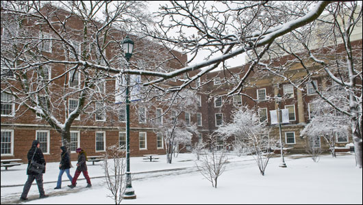 First snowfall of 2012 blankets Weiskotten Hall