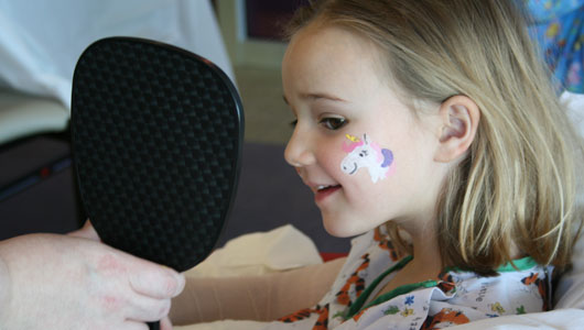 Face painting to celebrate Child Life Month