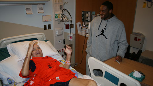 Scoop surprises patient Gordon Heagle