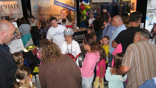 Upstate's State Fair exhibit features a free bike helmets, health screenings and a chat with a doc