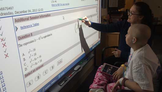 Interactive Smart Board now part of the educational technology at Upstate Golisano Children Hospital