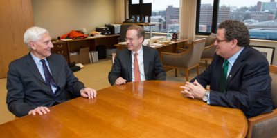 President Gregory L. Eastwood, MD, meets with new leaders at SU and ESF
