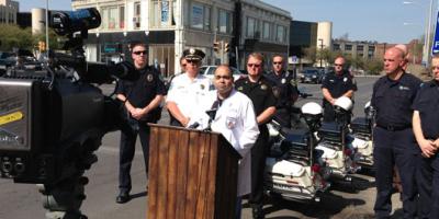 Upstate trauma surgeon Fahd Ali, MD, speaks at motorcycle safety event