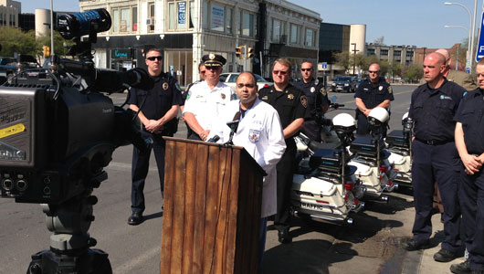 Upstate trauma surgeon Fahd Ali, MD, speaks at motorcycle safety event