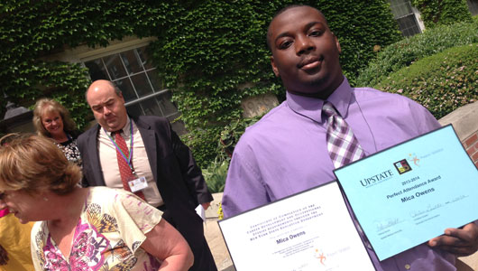 Mica Owens honored for perfect attendance at Project SEARCH