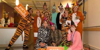 Halloween parade at the children's hospital