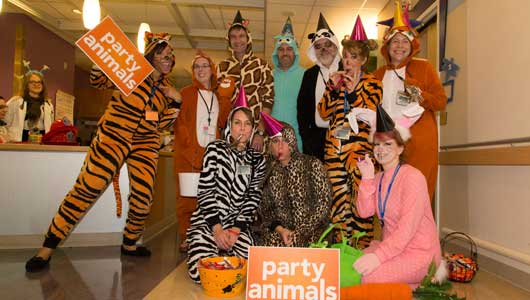 Halloween parade at the children's hospital