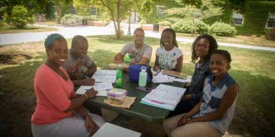 First-year medical students in WSK courtyard