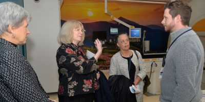 Genticist Mary-Claire King tours Upstate Cancer Center